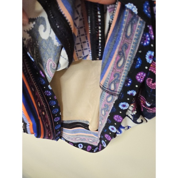 Adrianna Papell Dress Women S Purple Pink Black Print Shift Crochet Designer - Picture 7 of 16